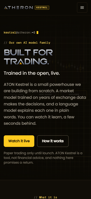 The home page on a phone